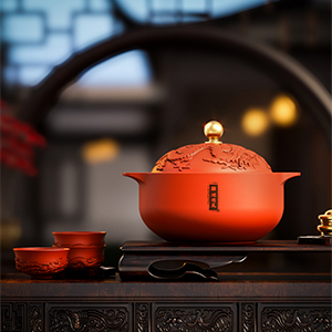 龙凤呈祥-富硒紫砂煲套装
